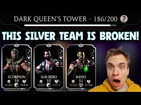 MK Mobile. Destroying Fatal Dark Queen's Tower with SILVER TEAM! Best Silver Team in Update 5.2.