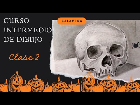 , title : 'CURSO INTERMEDIO DE DIBUJO, Clase 2, CALAVERA, how to draw a SKULL'