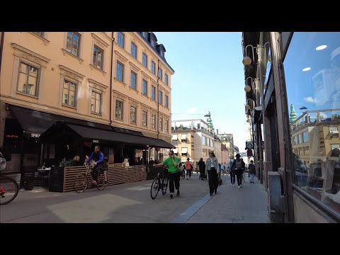 🇸🇪Walking in Stockholm Södermalm:  Götgatan, Mosebacke - No talking, natural sounds