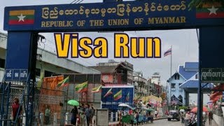 Thai Visa run border crossing from Mae Sai, Thailand to Tachilek, Myanmar (Burma) Travel Video