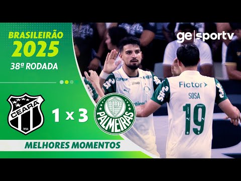Gols e lances de Ceará x Palmeiras