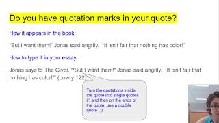 MLA Style Citations: Quotation marks in your original text