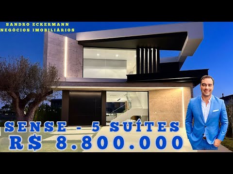 R$ 8.800.000 - Sense Condomínio - Maravilhosa Casa 5 suítes - 450m2 com elevador. Decorada. Incrível