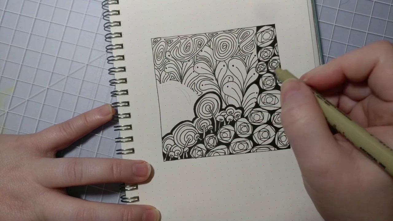 Easy Zentangle Pattern Tutorial with One Zentangle a Day - Day 17