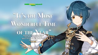 It&#39;s the Most Wonderful Time of the Year - Johnny Mathis (Lyrics Video ft. Genshin Impact) (4K)