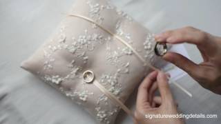 Attaching wedding ring to your ring pillow Part2