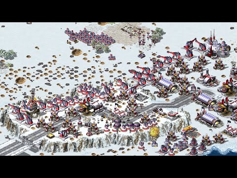 Red Alert 2 - splash down - brutal ai - 7 vs 1 random -- Great Britain -- sniper
