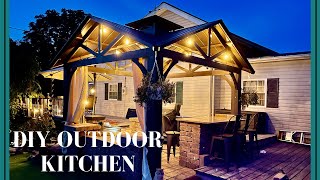 I Built My Dream Outdoor Kitchen with a Treager Grill & Covered Patio! We Saved Money - DIY