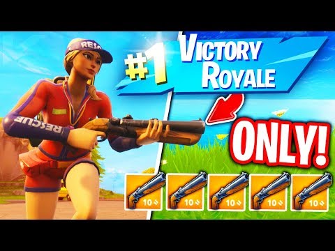 USING *ONLY* The DOUBLE BARREL SHOTGUN To WIN in Fortnite Battle Royale! (Squad Challenges)
