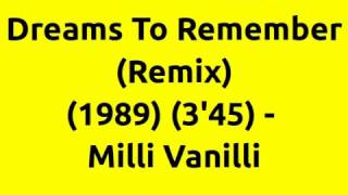 Dreams To Remember (Remix) - Milli Vanilli | 80s Club Mixes | 80s Club Music | 80s Love Ballads