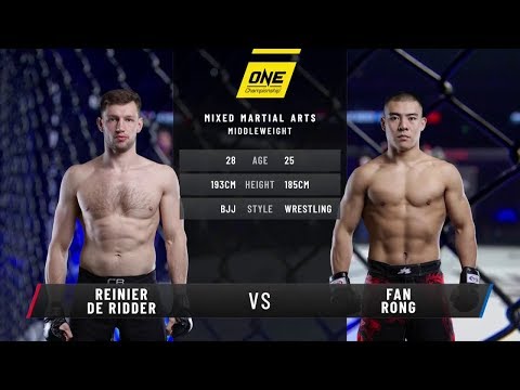 One championship 88 Reinier de Ridder vs. Fan Rong Submission