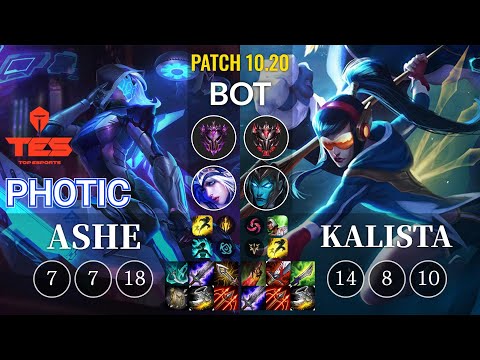 TES Photic Ashe vs Kalista Bot - KR Patch 10.20