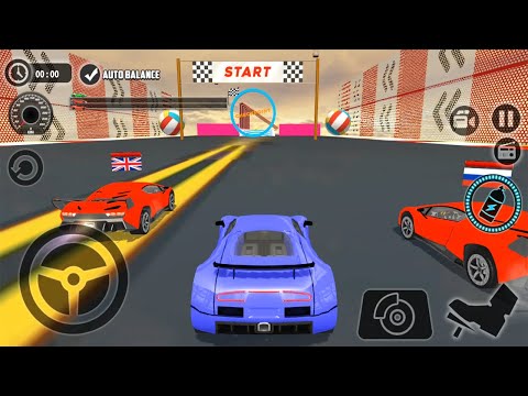 Impossible Car Tracks 3D - Blue Bugatti Car Driving Quick Race - All Cars unlocked Android Gameplay
