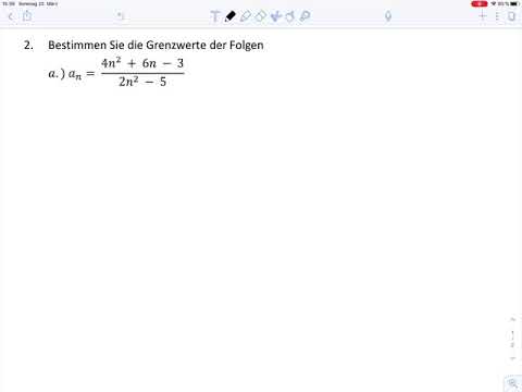 Übungsblatt1 Aufgabe 2 (Master) - Grenzwert einer Zahlenfolge