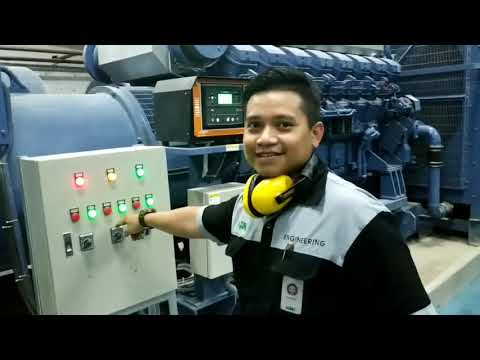 Start up Mesin genset MITSUBISHI V16 & Simulasi conecting ke beban ( Incoming PKG - LVMDP )