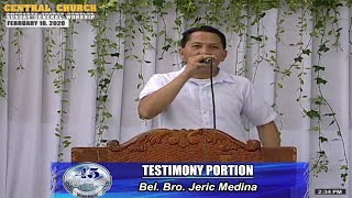 Download Lagu JMCIM | Testimony Portion | Bel. Bro. Jeric Medina | February 16, 2020 Thumbnail