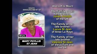 Mary Phyllis St  Jean ~ Long Obituary