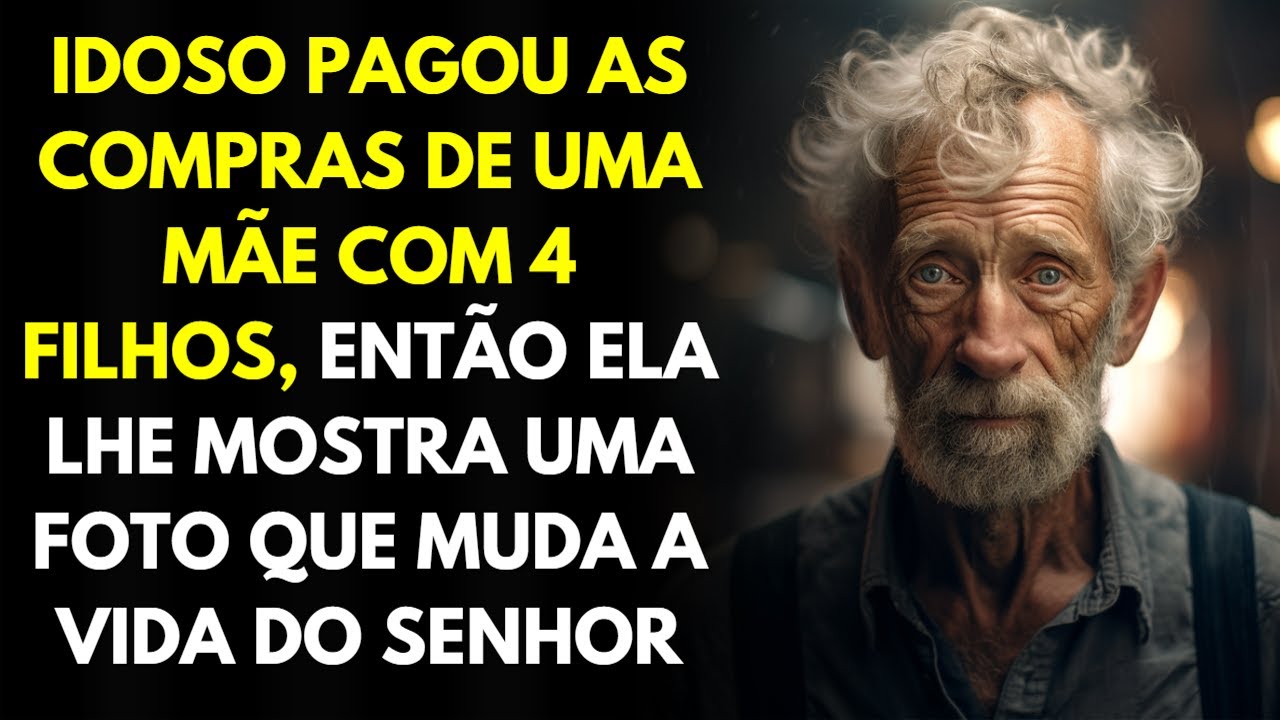 Idoso Paga as Compras de Mãe Com 4 Filhos, Então Ela Lhe Mostra Uma Foto Que Muda a Vida do Senhor