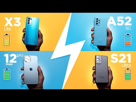 ULTIMATE Charging Test | S21 Ultra vs 12 Pro Max vs Oppo Find X3 Lite vs A52 5G