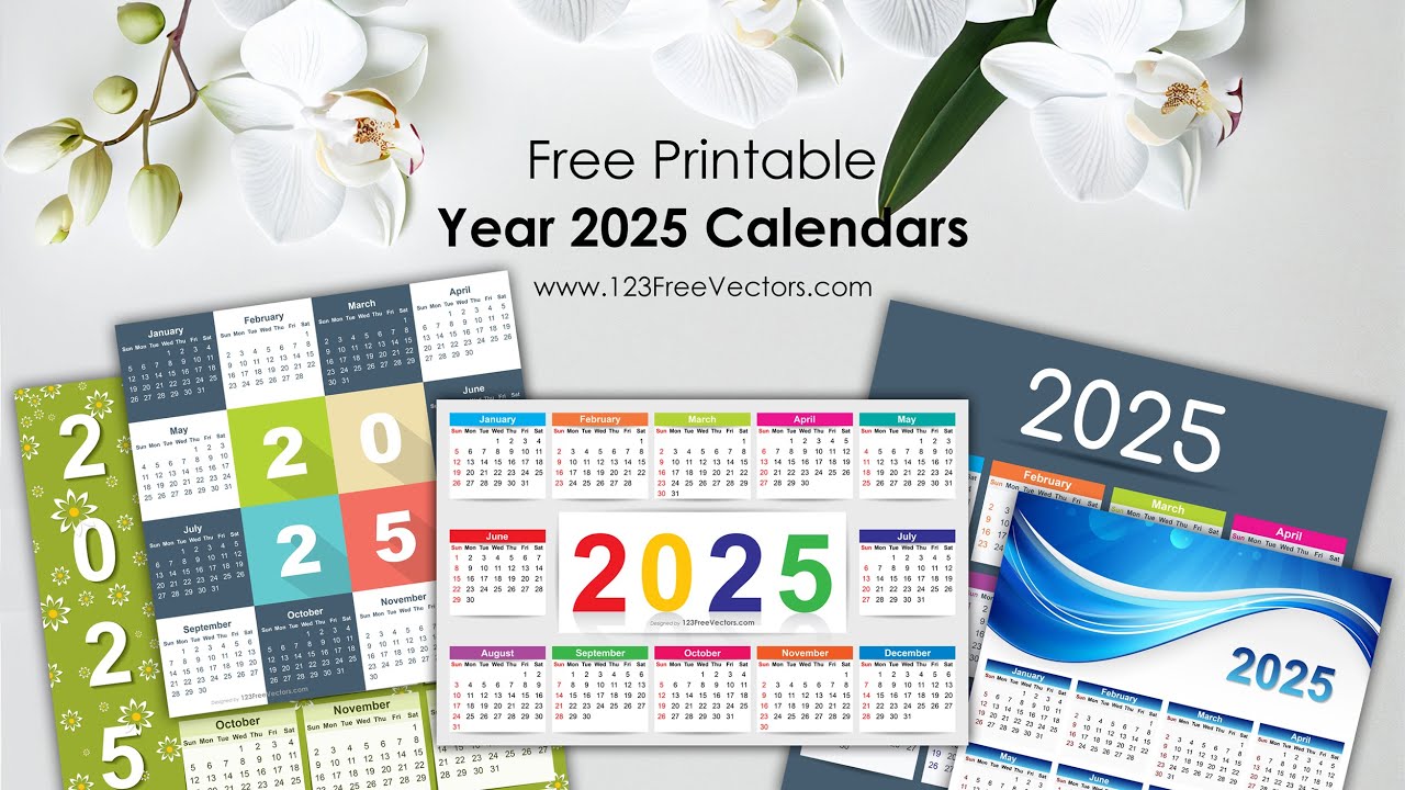 Free Download: 55 Colorful 2025 Calendar Designs In Vector & Pdf Formats | 123FreeVectors