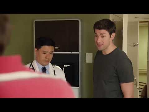 Trailer frame: family at the hospital; non-diegetic folk cue implied