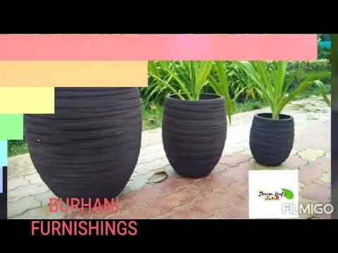 9 abstract colours round plastic plant pot