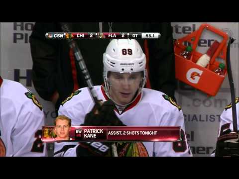 Patrick Kane breakaway in OT Chicago Blackhawks vs Florida Panthers 10/22/13 NHL Hockey