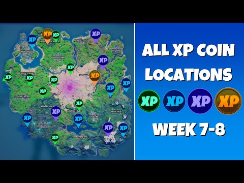 All XP Coins in Fortnite Chapter 2 Season 5 (Week 7-8)! - Green, Blue, Purple & Gold