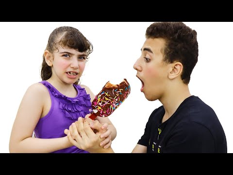 Aboud tries to take Habiba's ice creams |My delicious ice cream