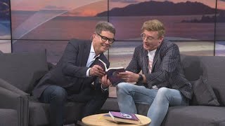 Watch: Kiwi comedian Rhys Darby shares dad jokes with John Campbell video