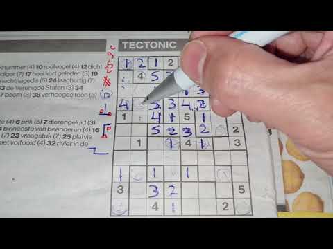 Tuesday. Bonus Extra edition. (#2592) Tectonic01 Sudoku puzzle. 04-06-2021 Extra part 4 of 4
