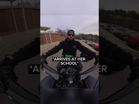Biker Dad goes to Pick Up His Daughter..