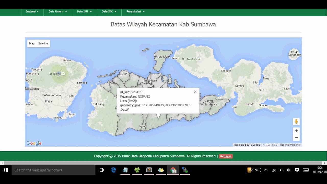 Demo Geoportal Bank Data Bappeda
