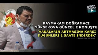 Doğramacı Yüksekova Güncel'e Konuştu:'Vakaların Artmasına Karşı Düğünleri 1 saate İndirdik'