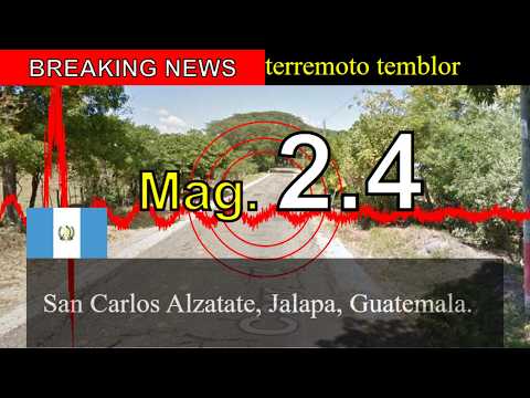 😱🚨Última hora: Un sismo de magnitud 2.4 sacude San Carlos Alzatate, Jalapa, Guatemala.