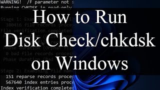 How to run a Disk Check (check disk) In Windows using the Command Prompt - Demo on Windows 11