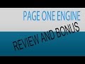 Page One Engine Review Page One Engine Reviews And Bonus