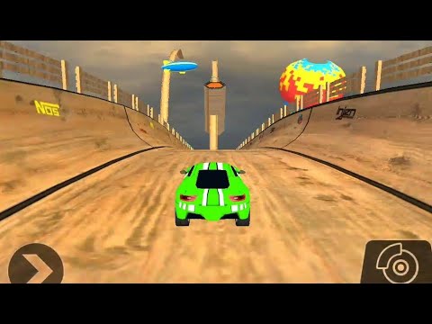 Impossible Car Tracks 3d Update - Mega Ramp Mode - Green Car - Android Gameplay
