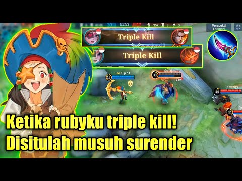 Ruby Dapat 2x Triple kill - Musuh Auto Langsung Suren!! - MLBB