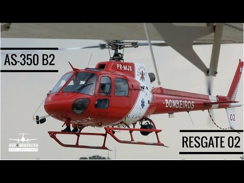 Pouso Helicóptero Eurocopter-Helibras Esquilo AS-350 B2 Landing | Bombeiros de Brasília เฮลิคอปเตอร์