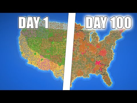I FORCED Humans To Survive In Apocalyptic USA - Worldbox