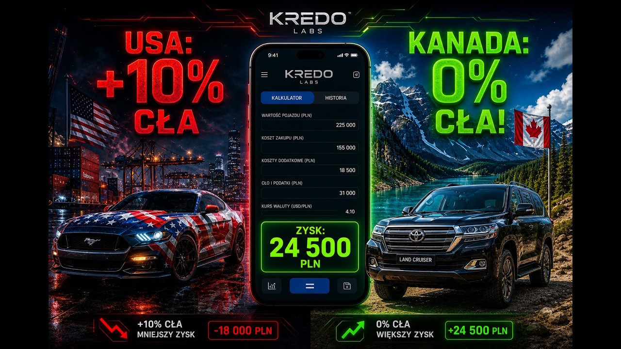 Import Aut z Kanady 2026: Jak sprowadzić auto z 0% CŁA?