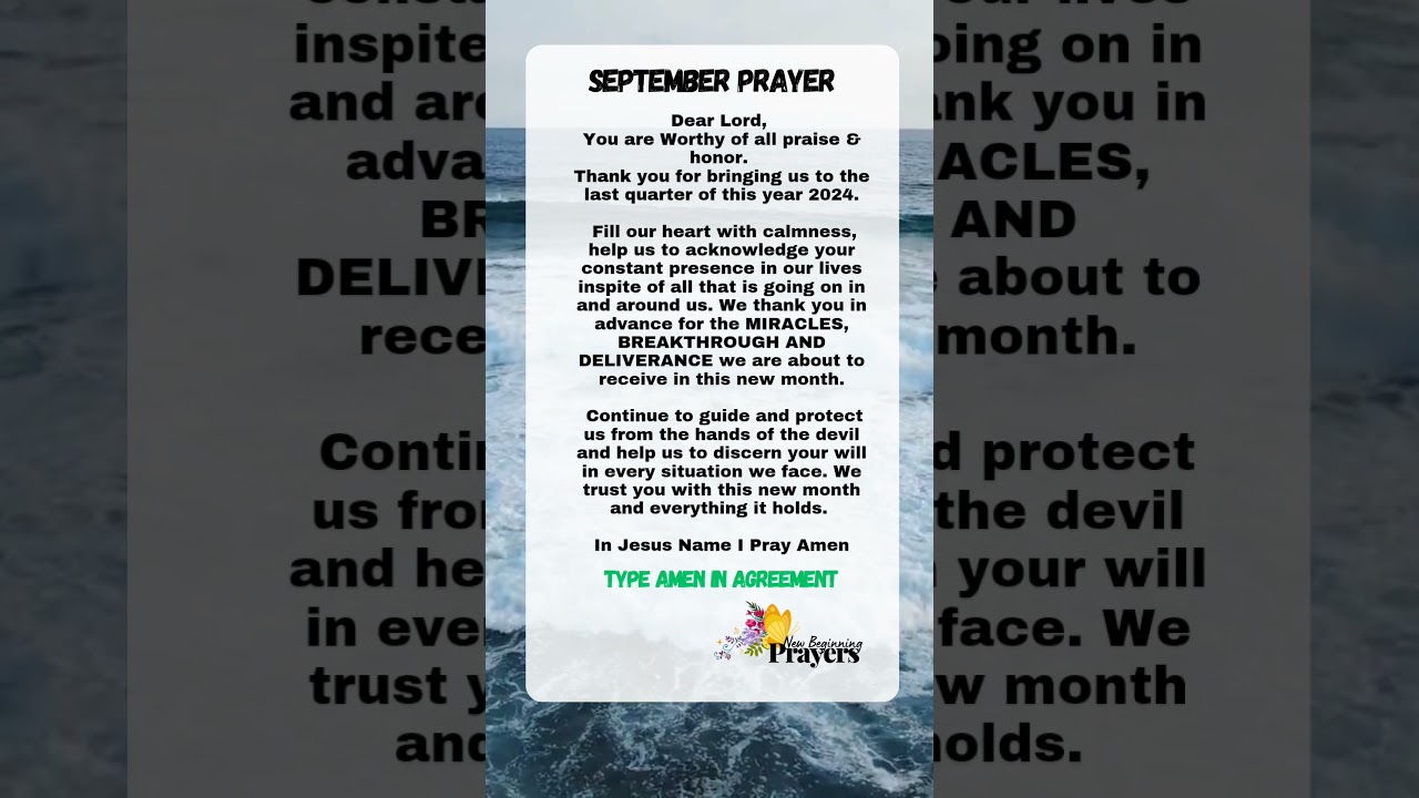 Happy New Month, Let us Pray🙏 #faith #dailyprayers #love #september