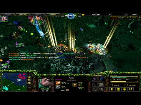 Pudge: The curved hook! Performed in game - must see! Dota Allstars HD