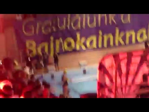 Újpest fans after women's water polo final 2016