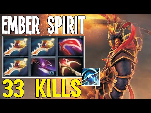 x3 Divine Rapier Ember Spirit VS PL 33 Kills | Dota 2 Gameplay