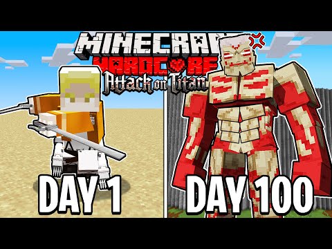 I Survived 100 DAYS as the ARMORED TITAN in HARDCORE Minecraft!
