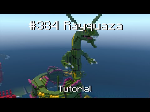 How to build a pokemon Rayquaza statue in Minecraft (tutorial)