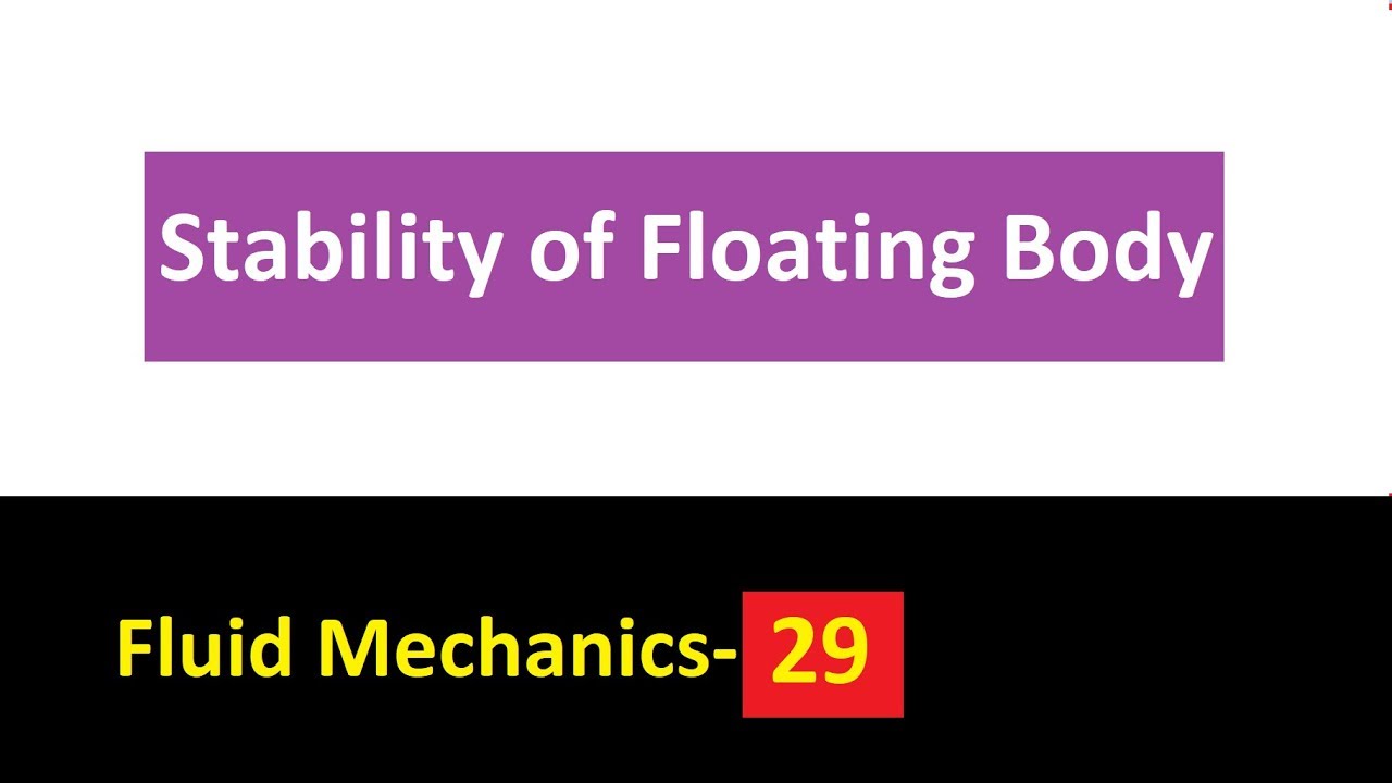 Stability of a Floating Body: Stable, Unstable & Neutral Equilibrium Fluid Mechanics- 29