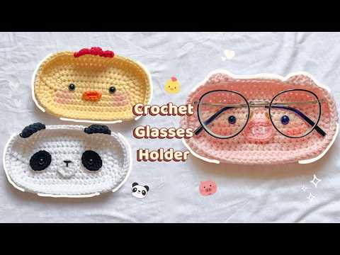 How to Crochet Animals Glasses Holder | Cute & Easy Crochet | Beginner Friendly Tutorial 🐼